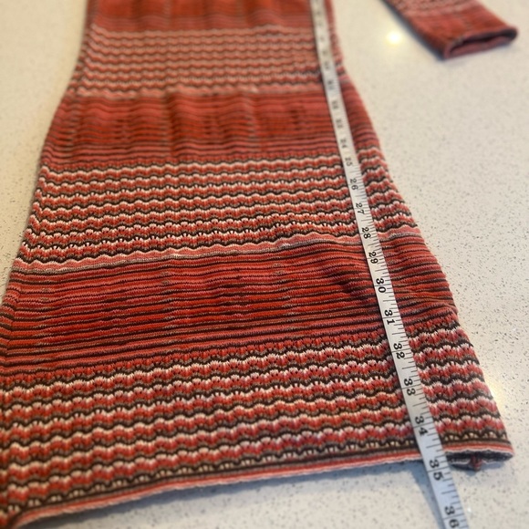 Free People Dress Red Striped Sweater Knit Bodycon Long Sleeve 70s Style - Picture 5 of 8